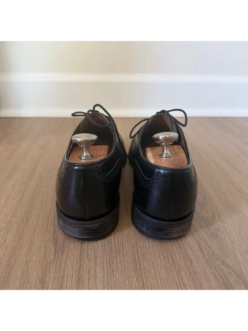 Johnston & Murphy Black Leather Wingtip Dress Shoes 9.5